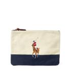 Ralph Lauren Big Pony Cotton Pouch Natural/navy