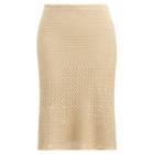 Ralph Lauren Crocheted Silk Skirt Vintage Tan
