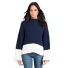 Polo Ralph Lauren Cotton-blend Mockneck Sweater Bright Navy/ Cream