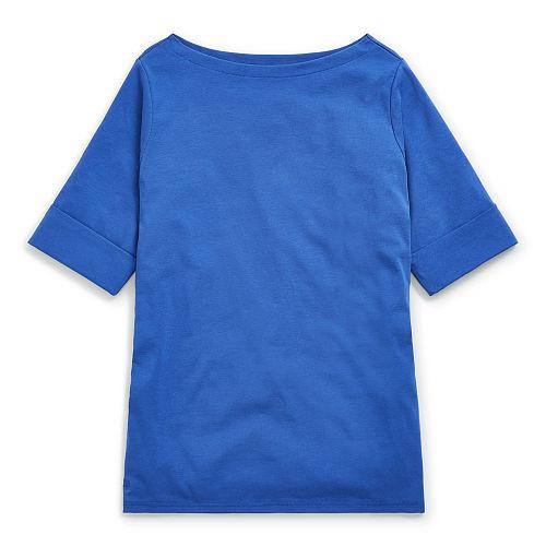 Ralph Lauren Lauren Woman Stretch Cotton Boatneck Top