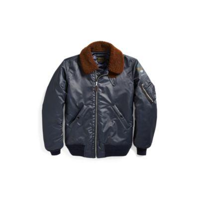 Ralph Lauren Shearling-collar Down Jacket Midnight Navy