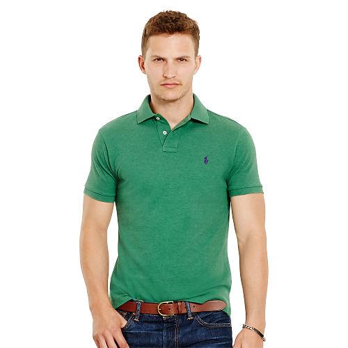 Polo Ralph Lauren Slim-fit Mesh Polo Shirt Green Heather