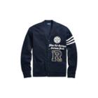 Ralph Lauren The Iconic Collegiate Cardigan Navy W/ Grey Stripe