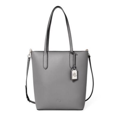 Ralph Lauren Leather Alexis Tote Light Grey/palomino