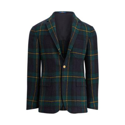 Ralph Lauren Morgan Black Watch Sport Coat Black And Green W Yellow