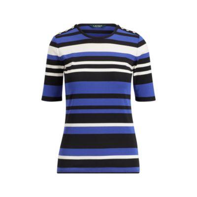 Ralph Lauren Buttoned Striped Jersey Top Multi