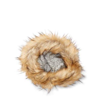 Ralph Lauren Aran Funnelneck Scarf Fawn Grey Donegal
