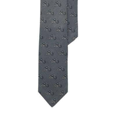 Ralph Lauren Motorcycle Linen Narrow Tie Gray