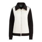 Ralph Lauren Quilted Fleece Full-zip Jacket Cream/polo Black