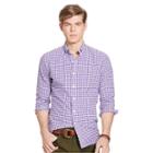 Polo Ralph Lauren Gingham Cotton Oxford Shirt Purple/white