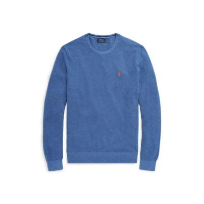 Ralph Lauren Textured-knit Cotton Sweater Royal Heather