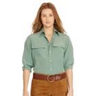 Polo Ralph Lauren Silk 2-pocket Shirt Hampton Green