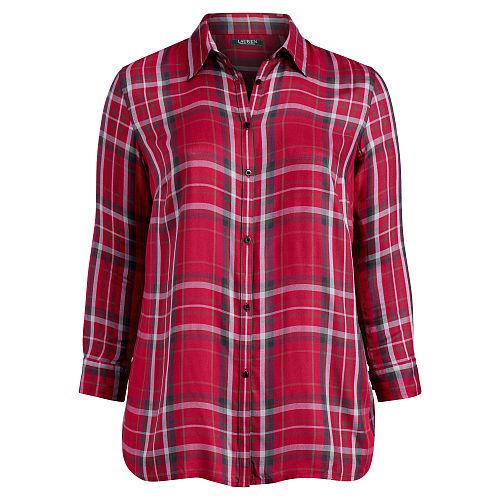Ralph Lauren Lauren Woman Plaid Twill Shirt