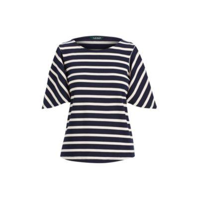 Ralph Lauren Jersey Cold-shoulder Top Rl Navy/natural