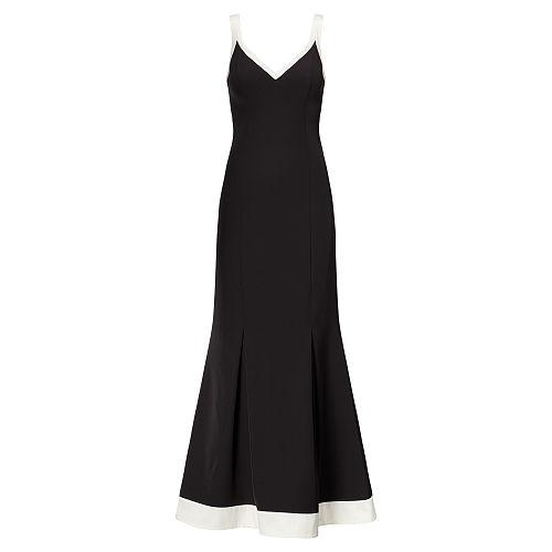 Ralph Lauren Lauren Color-blocked Jersey Gown Black/lauren White
