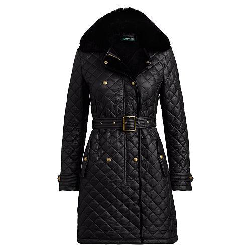 Ralph Lauren Lauren Faux Fur-trim Quilted Jacket