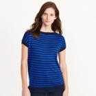 Ralph Lauren Lauren Striped Silk-blend Sweater Navy/liberty Blue
