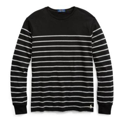 Ralph Lauren Striped Cotton Jersey Pullover Black/andover Heather