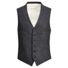 Ralph Lauren Wool-cashmere Twill Vest Charcoal And Black