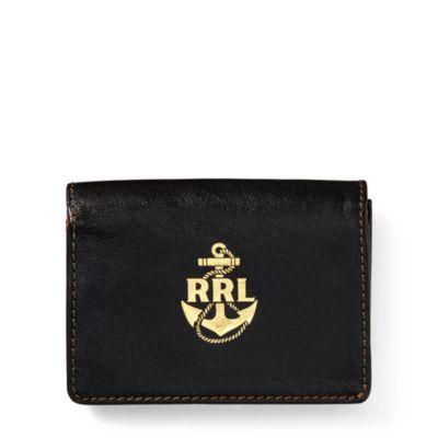 Ralph Lauren Tumbled Leather Card Wallet Black