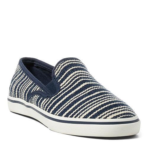 Ralph Lauren Lauren Janis Striped Canvas Sneaker Navy