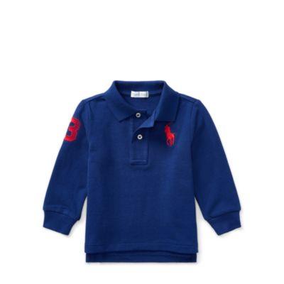 Ralph Lauren Cotton Mesh Long-sleeve Polo Royal American 6m