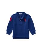 Ralph Lauren Cotton Mesh Long-sleeve Polo Royal American 6m