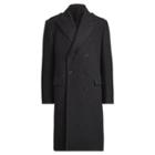 Ralph Lauren Wool-blend Herringbone Coat Charcoal And Black