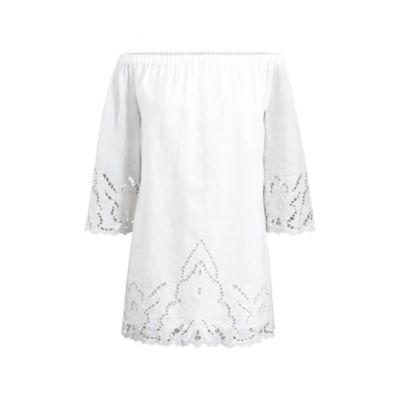 Ralph Lauren Linen Off-the-shoulder Dress Pure White