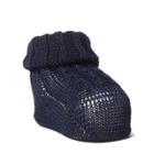 Ralph Lauren Cable-knit Cotton Booties Navy 0-3m