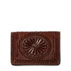 Ralph Lauren Tooled Leather Wallet Saddle Brown