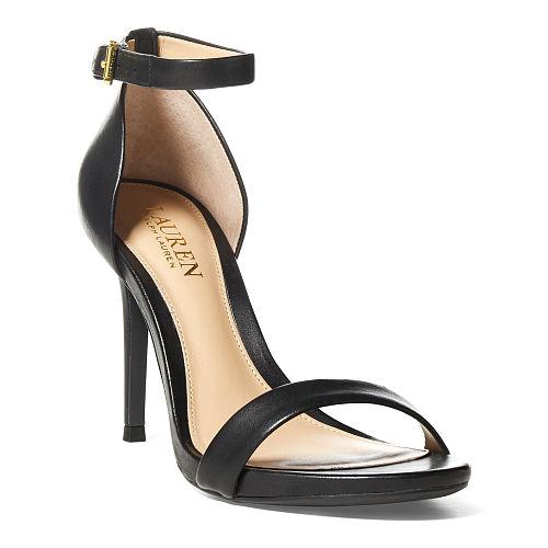 Ralph Lauren Lauren Tarah Leather Sandal Black