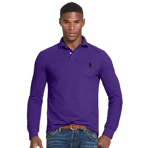 Polo Ralph Lauren Slim Fit Cotton Mesh Polo Vista Purple