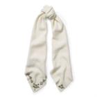 Ralph Lauren Lauren Jeweled Wool-blend Scarf Cream/clear & Champagne