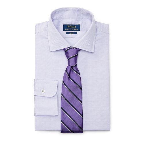 Polo Ralph Lauren Slim-fit Cotton Dobby Shirt Lavender/white