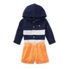 Ralph Lauren Hooded Shirt & Short Set Newport Navy 3m