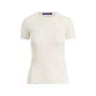Ralph Lauren Ribbed Silk Crewneck T-shirt Cream