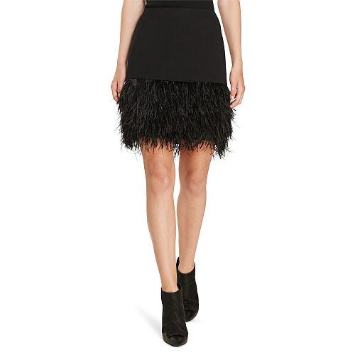 Polo Ralph Lauren Feather-trim Ponte Skirt Polo Black