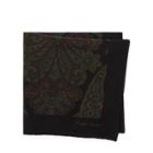 Ralph Lauren Paisley Silk Pocket Square Black/green