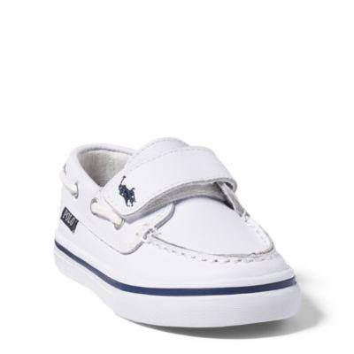 Ralph Lauren Batten Leather Ez Boat Shoe White/navy