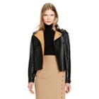 Polo Ralph Lauren Two-toned Leather Jacket Oakley Tan/polo Black