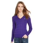 Polo Ralph Lauren Cable Pima V-neck Sweater Squire Purple