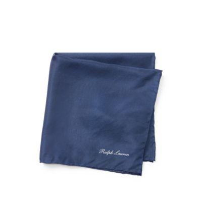 Ralph Lauren Madder Silk Pocket Square Deep Blue