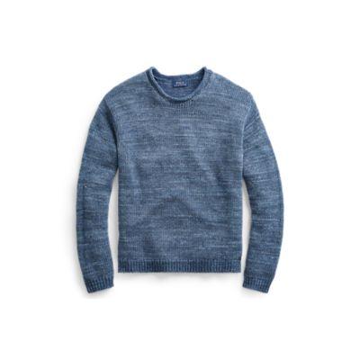 Ralph Lauren Cotton Rollneck Sweater Denim Blue Marl