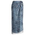 Ralph Lauren Beaded Tulle Wrap Skirt Blue Multi