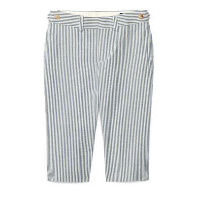 Ralph Lauren Cotton Seersucker Pant Blue/cream 12m