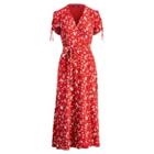 Ralph Lauren Print Crepe Wrap Dress Dutch Nautical