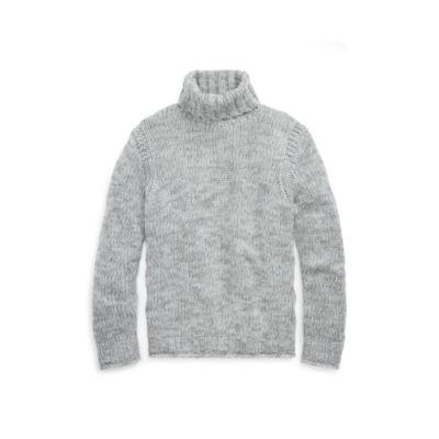 Ralph Lauren Lambswool-cashmere Turtleneck Fawn Grey Ragg