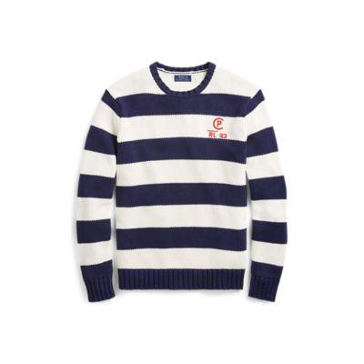 Ralph Lauren Cp-93 Striped Cotton Sweater Navy/white