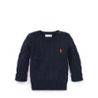 Ralph Lauren Cable-knit Cotton Sweater Hunter Navy 18m